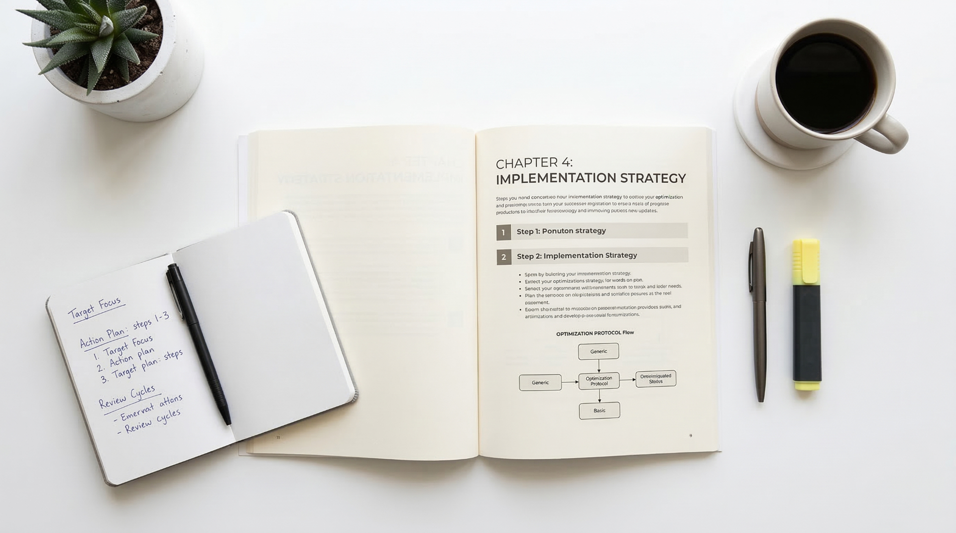 Open guide showing implementation strategy chapter